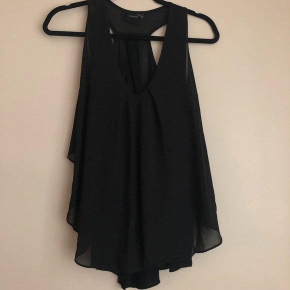 Sleeveless Flowy Blouse in Black Size Small - Picture 4 of 10